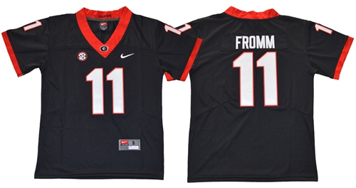 Bulldogs #11 Jake Fromm Black Limited Stitched Youth NCAA Jersey